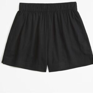 Abercrombie & Fitch High Waist Black Linen Shorts
